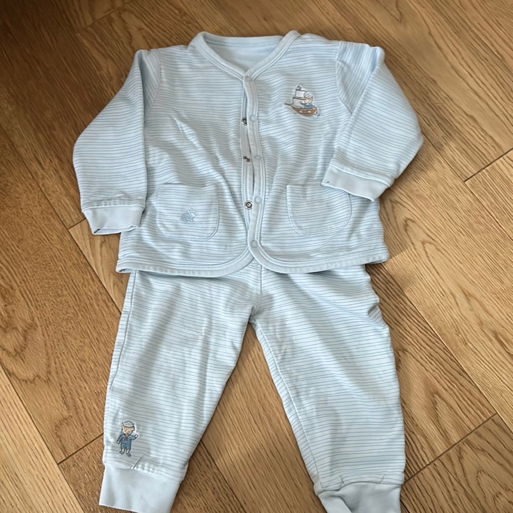 babycotton top and bottom sailer set- 9 months